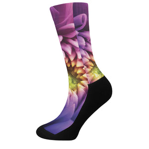 Chrysanthemum Flower Print Crew Socks