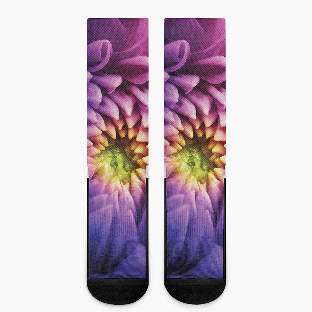 Chrysanthemum Flower Print Crew Socks