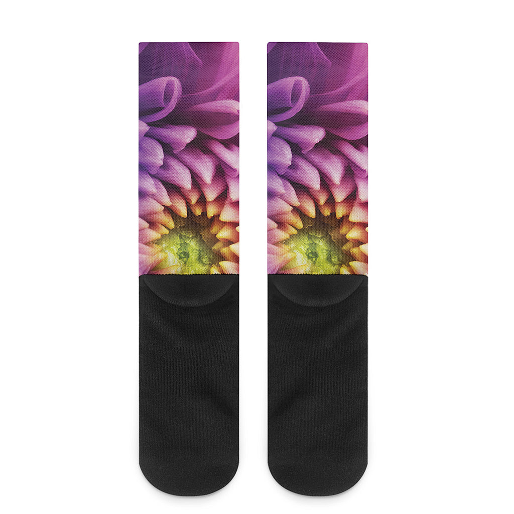 Chrysanthemum Flower Print Crew Socks