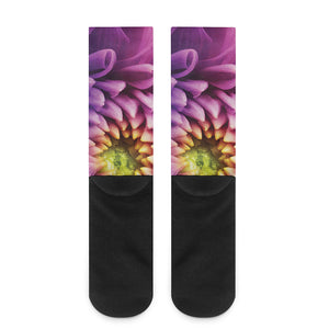 Chrysanthemum Flower Print Crew Socks