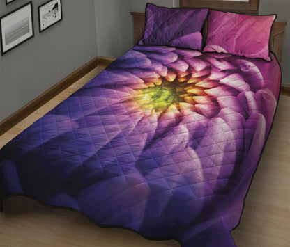 Chrysanthemum Flower Print Quilt Bed Set