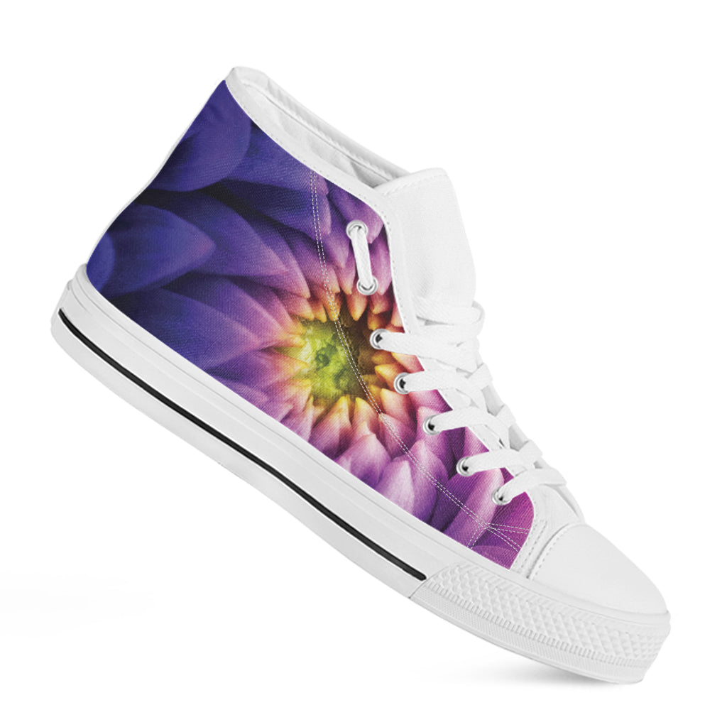 Chrysanthemum Flower Print White High Top Shoes