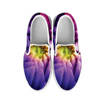 Chrysanthemum Flower Print White Slip On Shoes