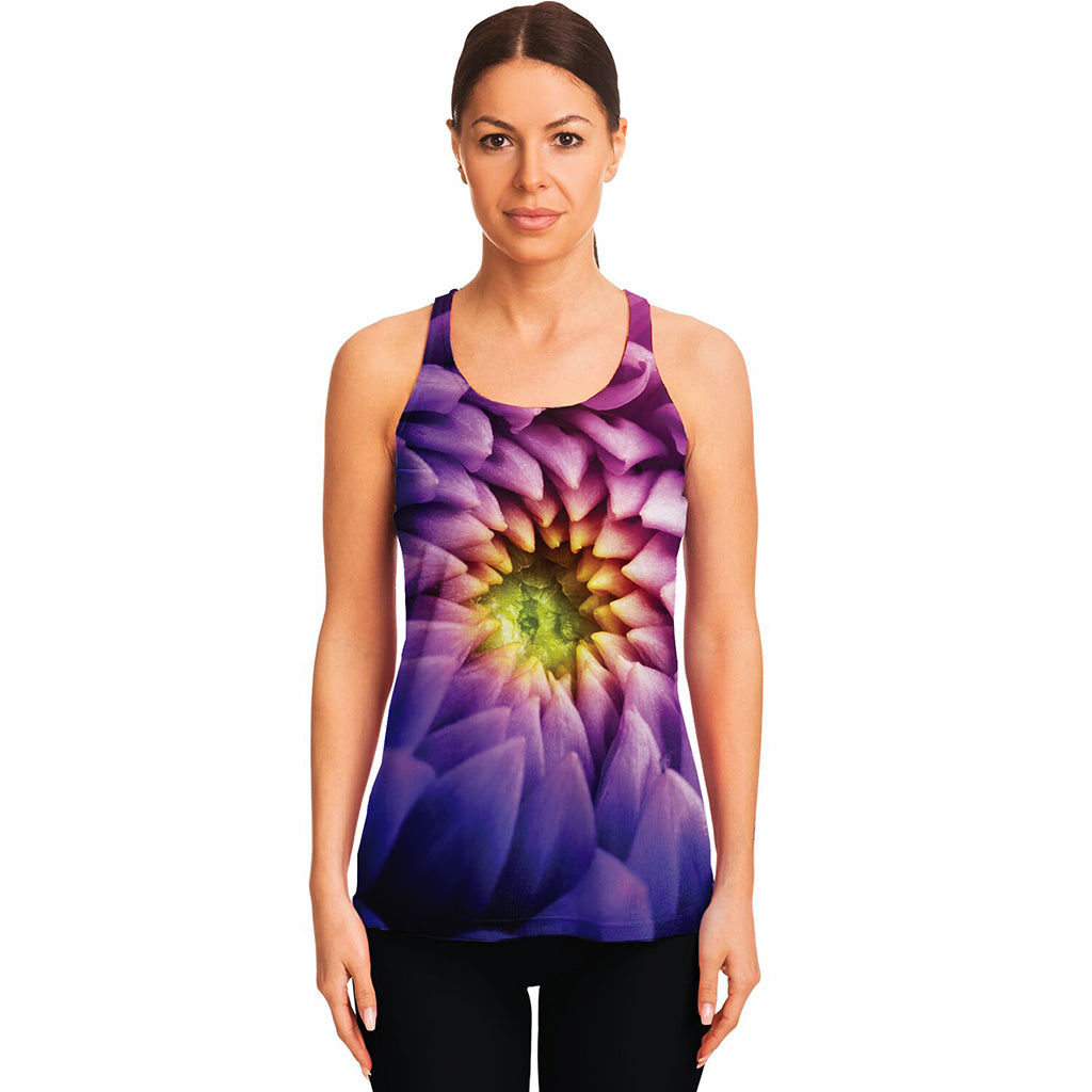 Chrysanthemum Flower Print Women's Racerback Tank Top