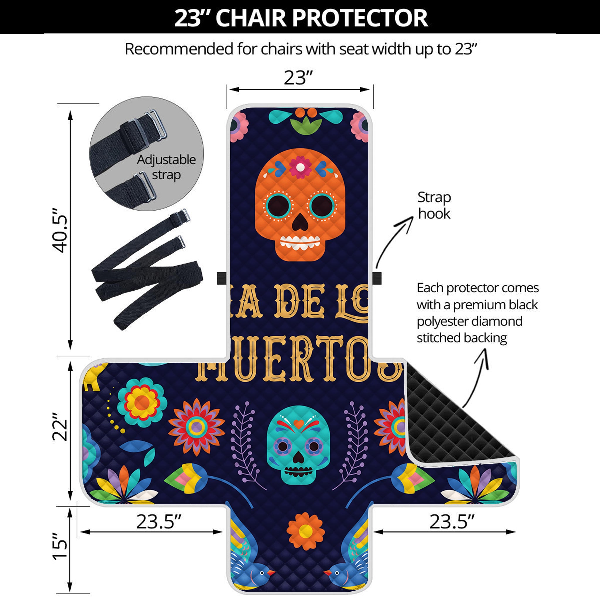 Cinco de Mayo Day Of The Dead Print Armchair Protector