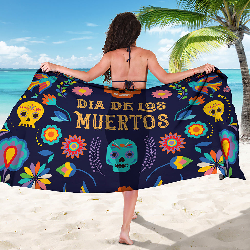 Cinco de Mayo Day Of The Dead Print Beach Sarong Wrap