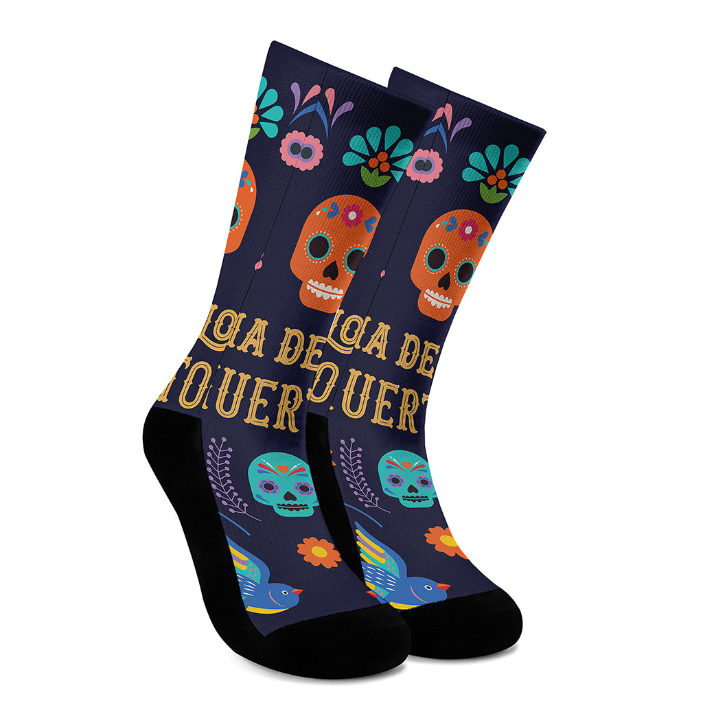 Cinco de Mayo Day Of The Dead Print Crew Socks