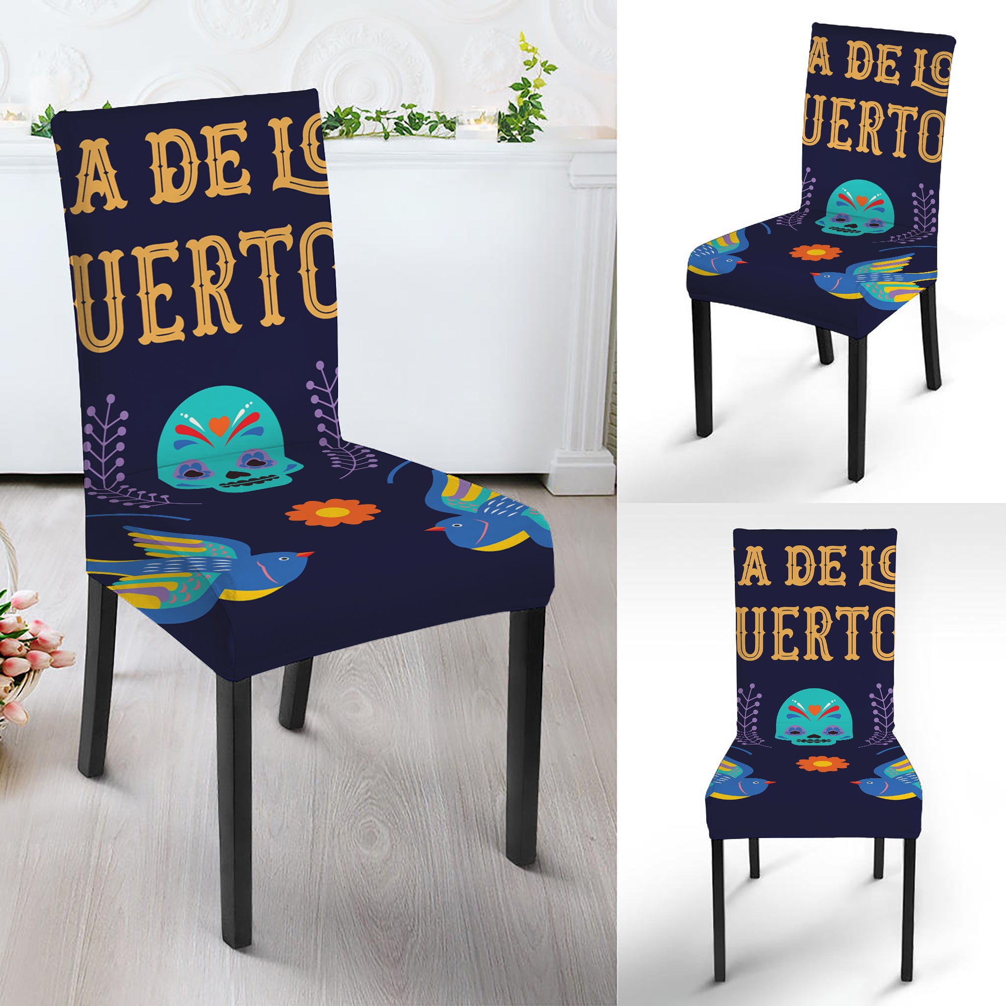 Cinco de Mayo Day Of The Dead Print Dining Chair Slipcover