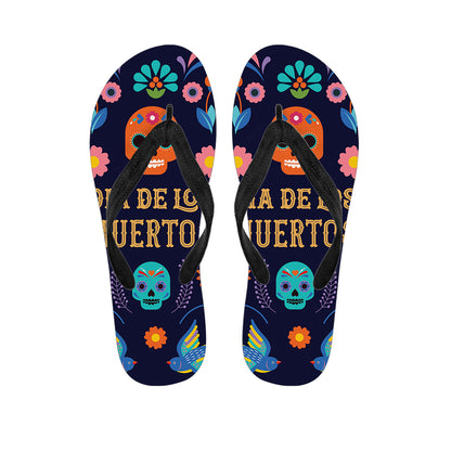 Cinco de Mayo Day Of The Dead Print Flip Flops