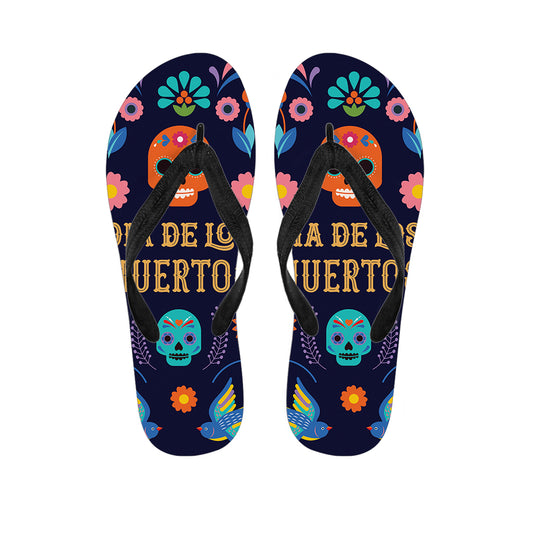 Cinco de Mayo Day Of The Dead Print Flip Flops