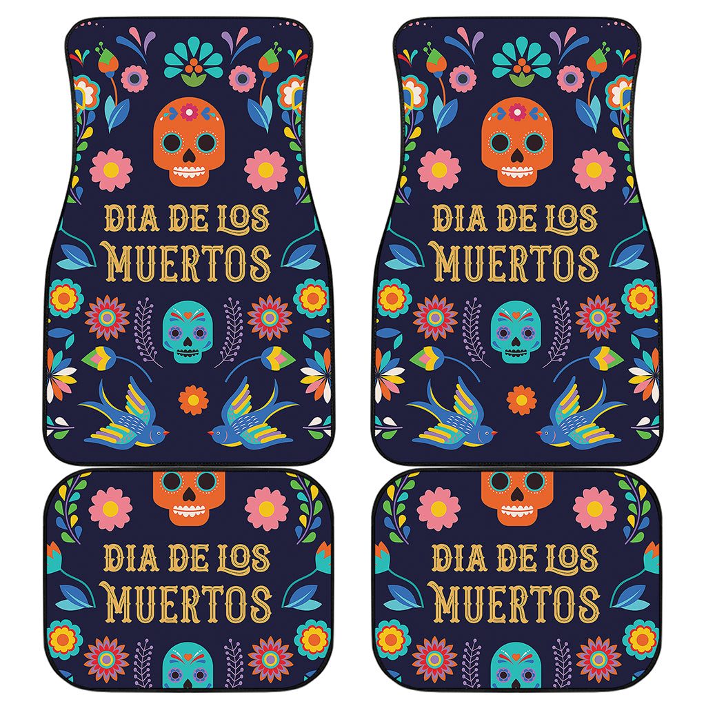 Cinco de Mayo Day Of The Dead Print Front and Back Car Floor Mats