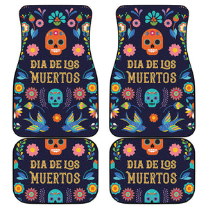 Cinco de Mayo Day Of The Dead Print Front and Back Car Floor Mats