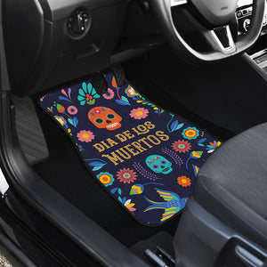 Cinco de Mayo Day Of The Dead Print Front and Back Car Floor Mats