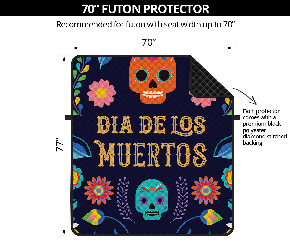 Cinco de Mayo Day Of The Dead Print Futon Protector