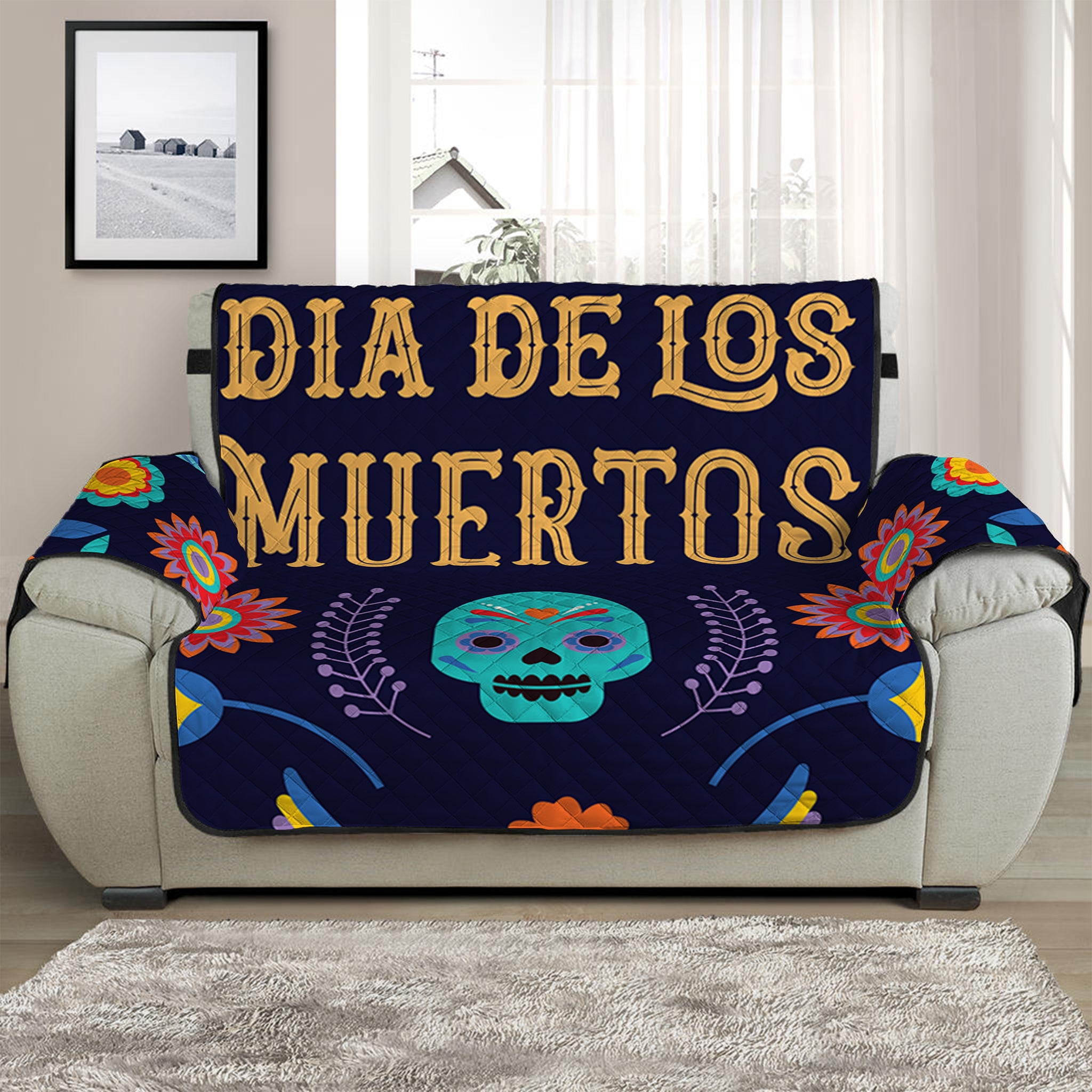 Cinco de Mayo Day Of The Dead Print Half Sofa Protector