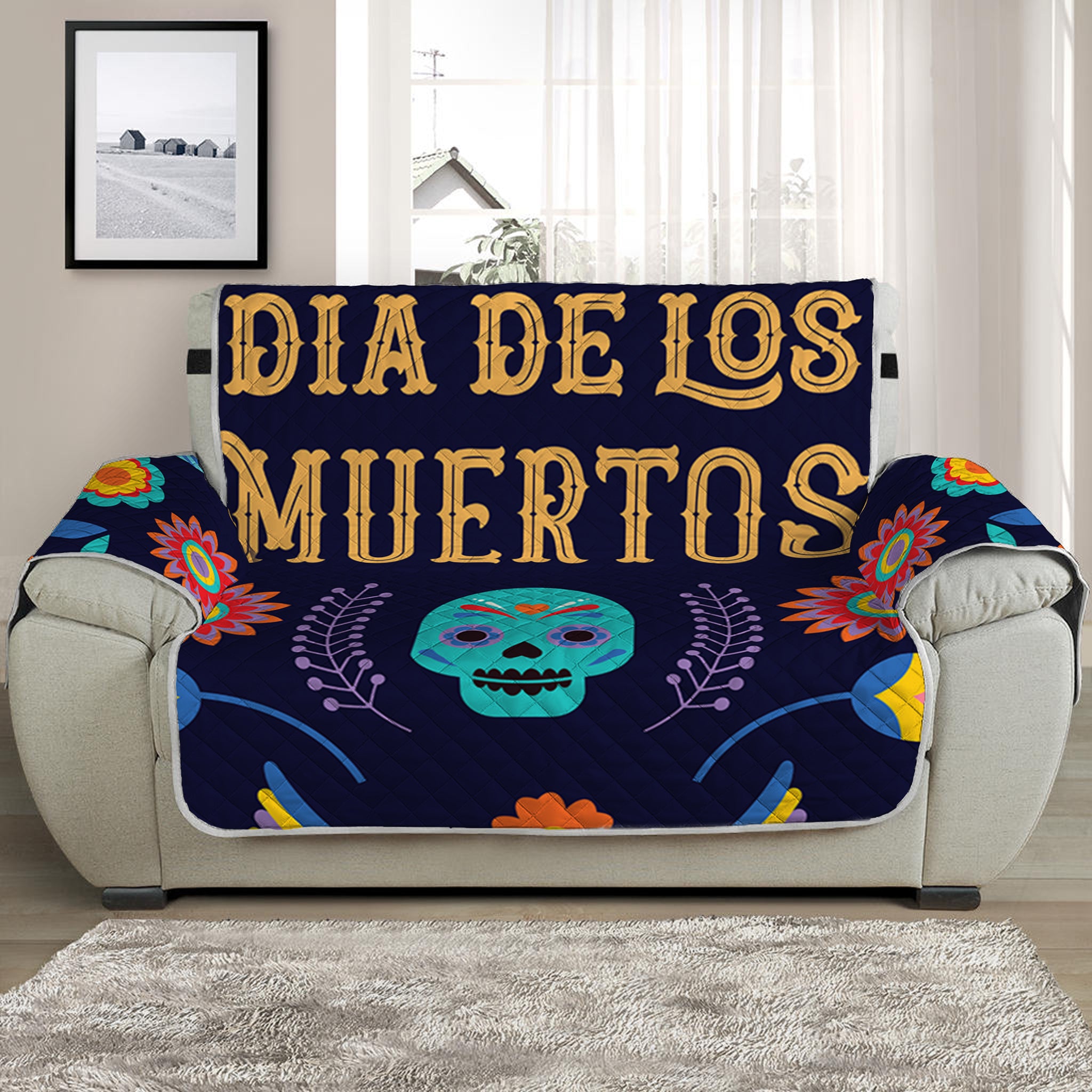 Cinco de Mayo Day Of The Dead Print Half Sofa Protector