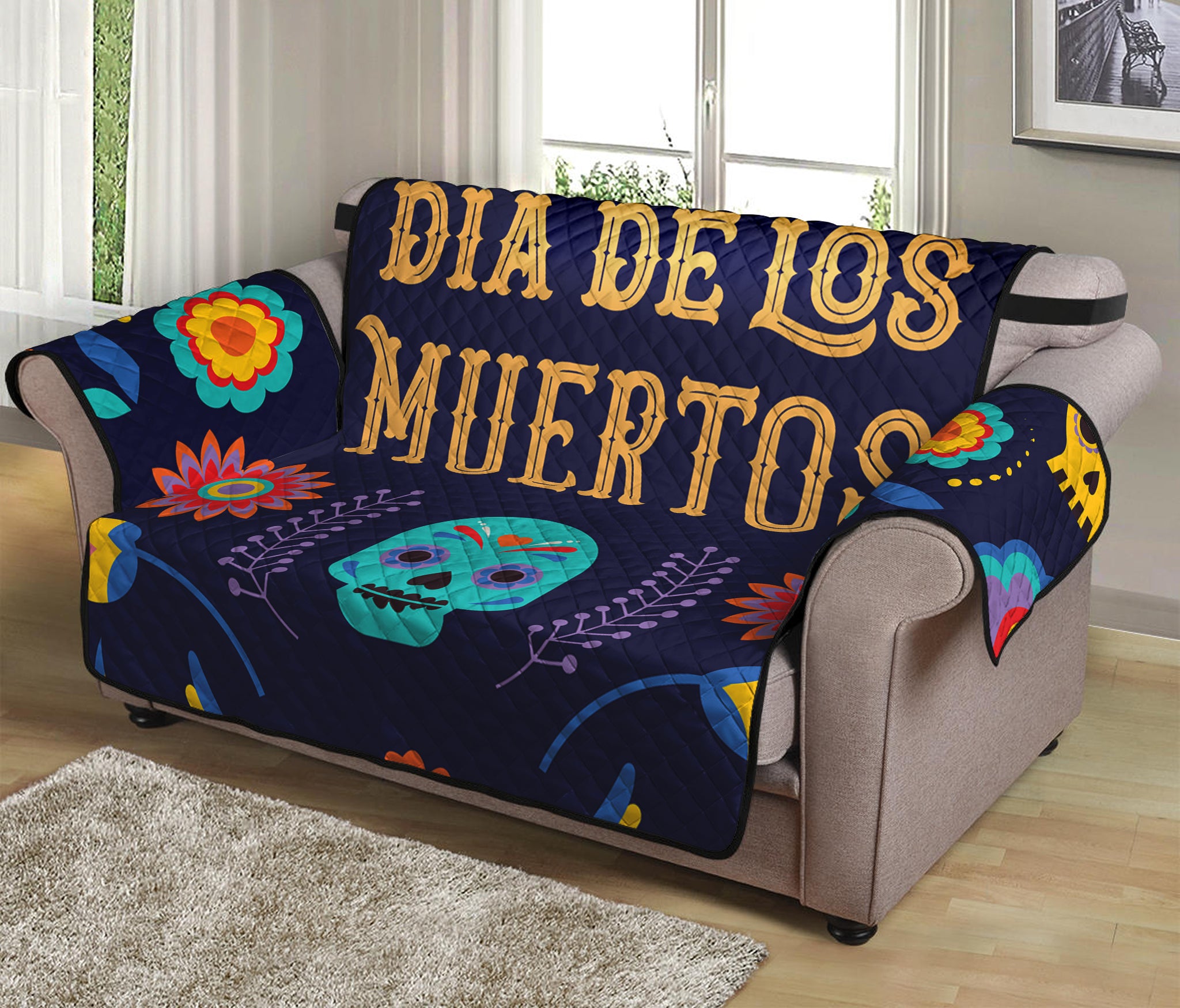 Cinco de Mayo Day Of The Dead Print Loveseat Protector