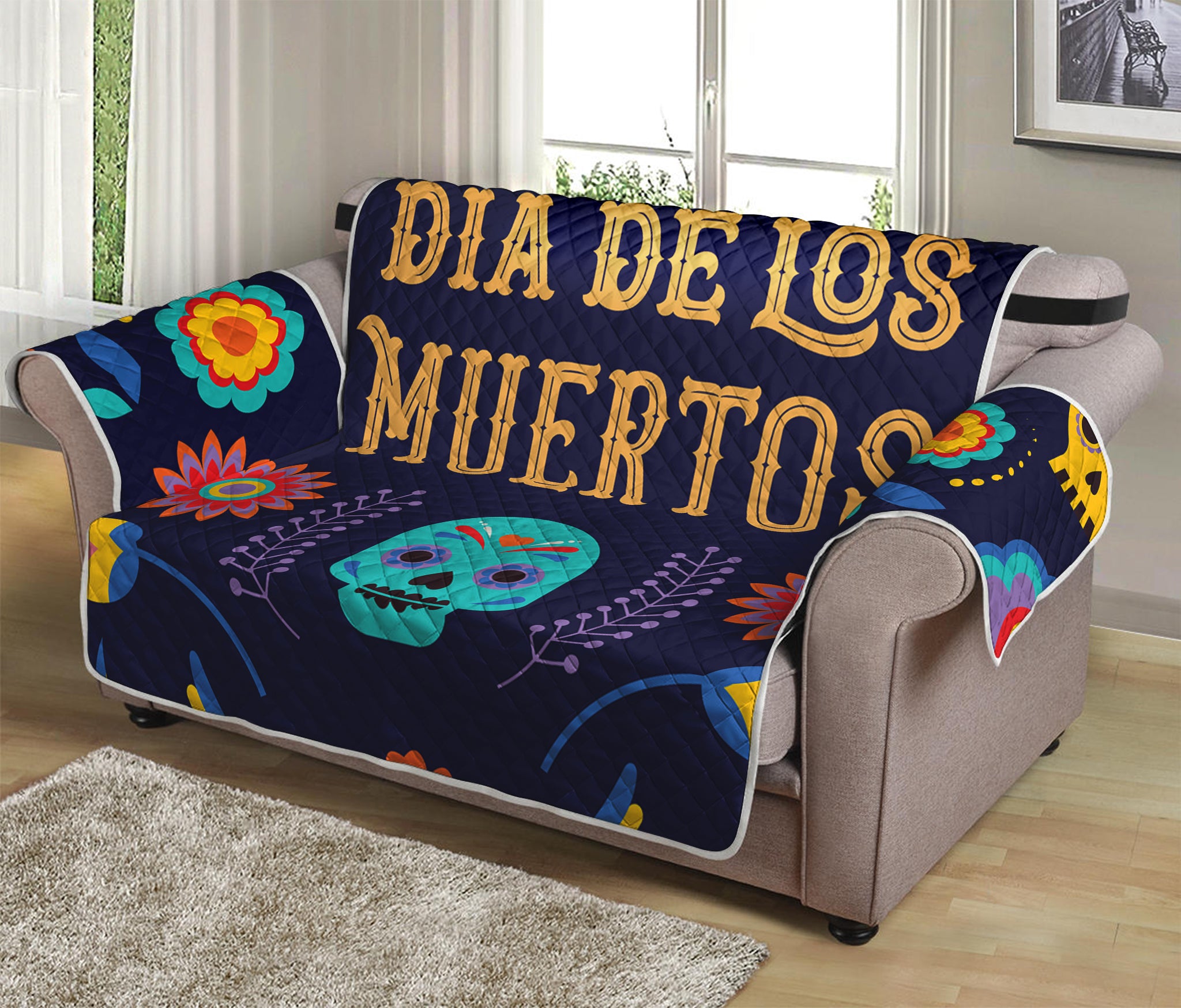 Cinco de Mayo Day Of The Dead Print Loveseat Protector