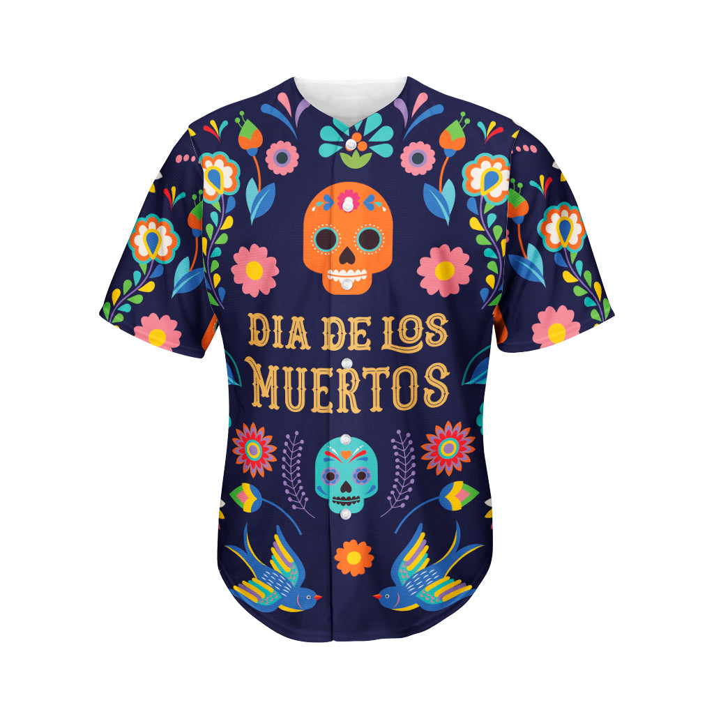 Cinco de Mayo Day Of The Dead Print Men's Baseball Jersey