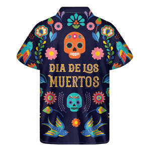 Cinco de Mayo Day Of The Dead Print Men's Short Sleeve Shirt