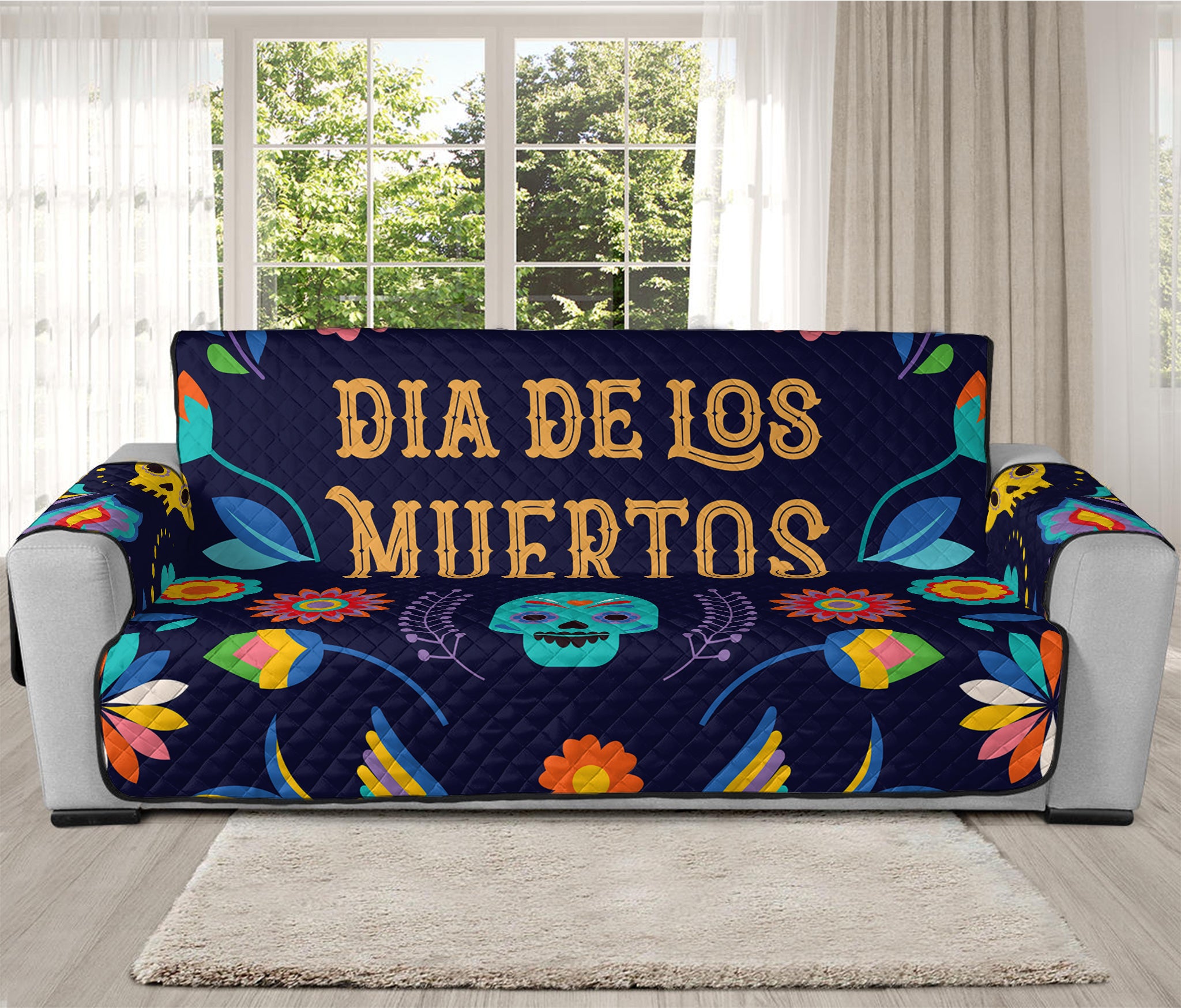 Cinco de Mayo Day Of The Dead Print Oversized Sofa Protector