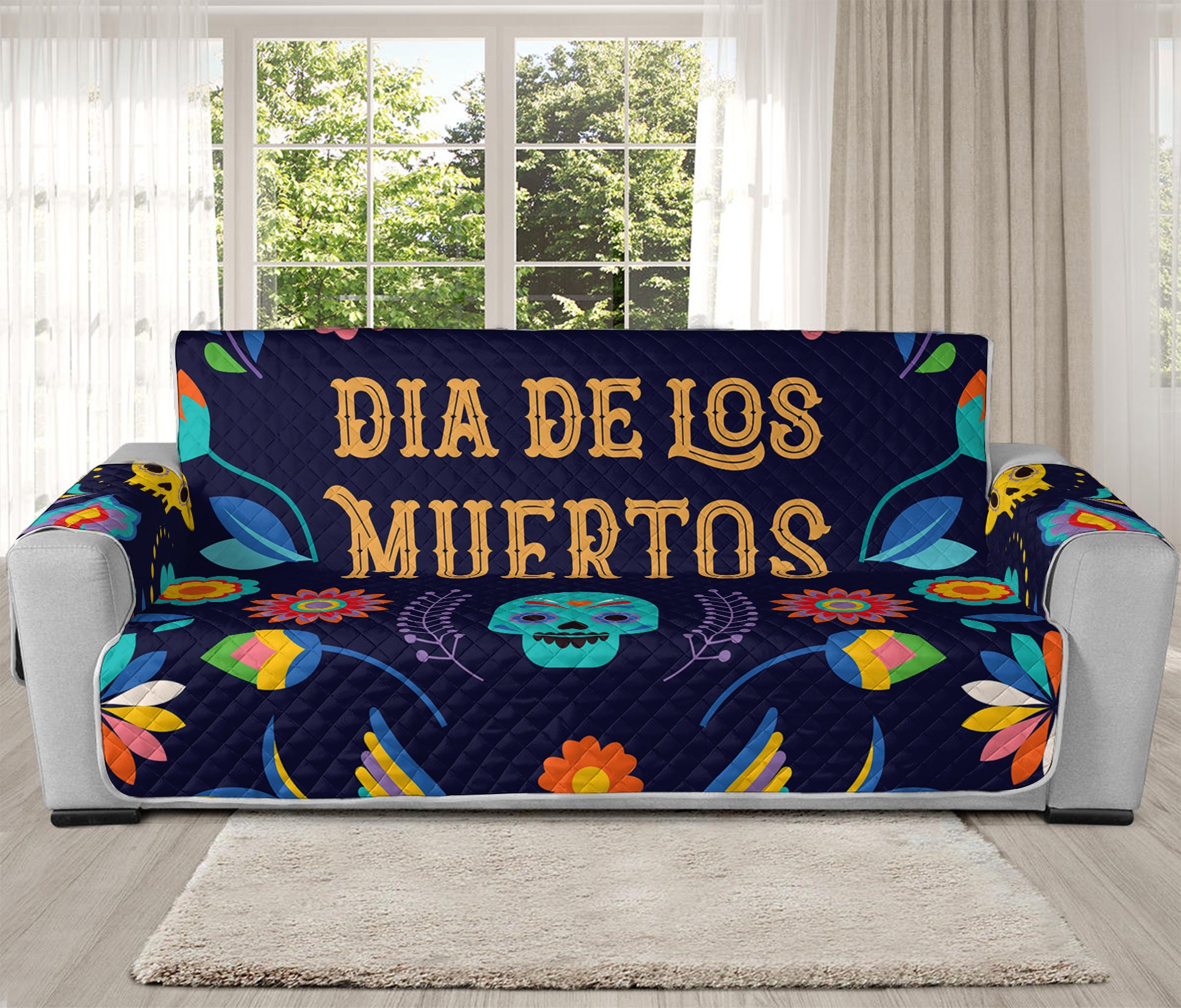 Cinco de Mayo Day Of The Dead Print Oversized Sofa Protector