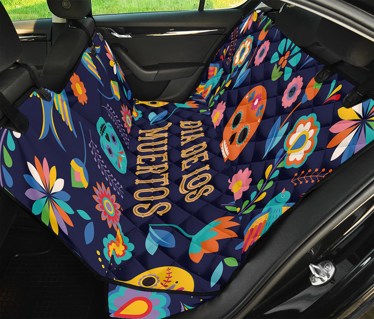 Cinco de Mayo Day Of The Dead Print Pet Car Back Seat Cover