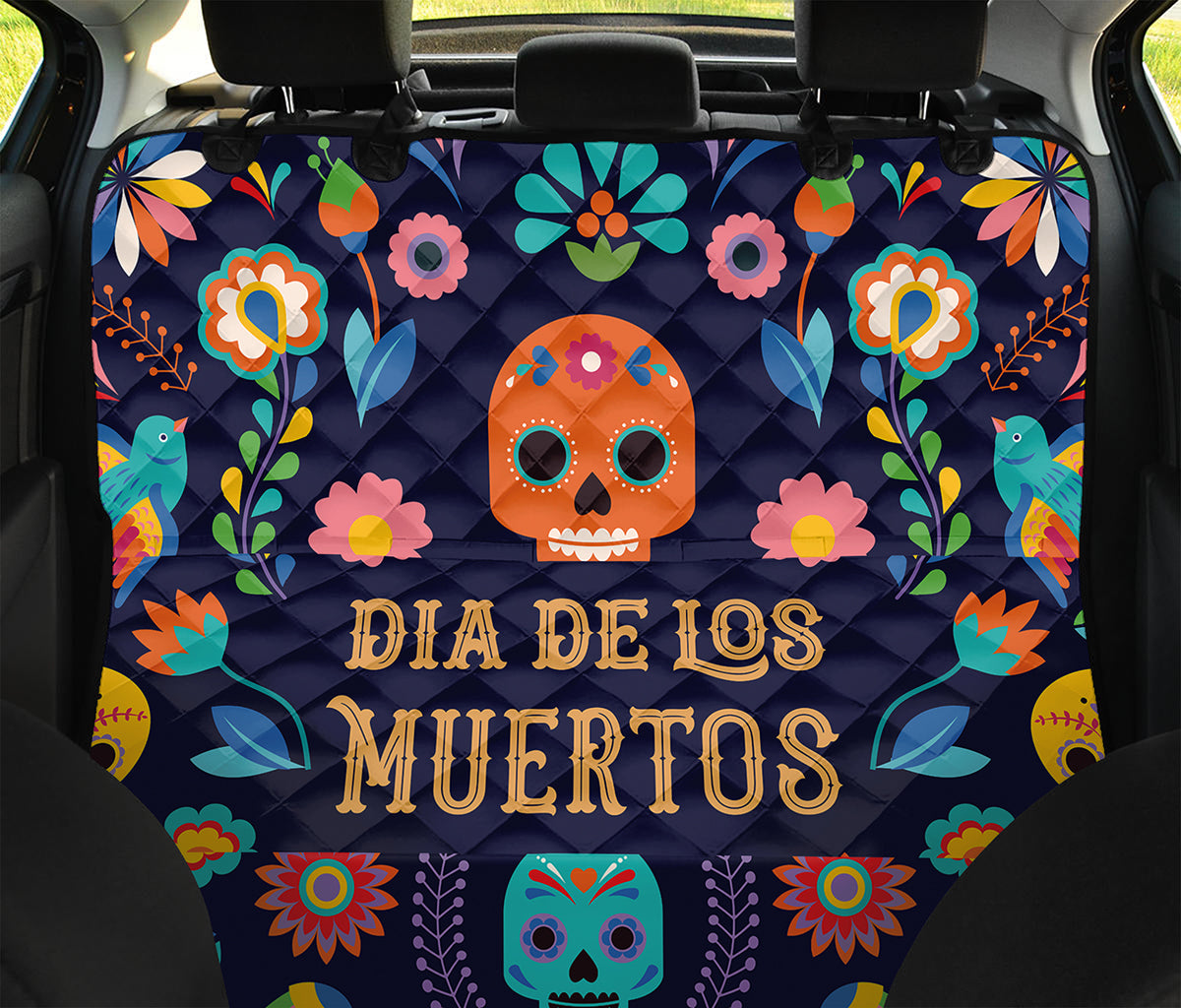 Cinco de Mayo Day Of The Dead Print Pet Car Back Seat Cover