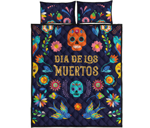 Cinco de Mayo Day Of The Dead Print Quilt Bed Set