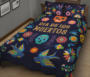 Cinco de Mayo Day Of The Dead Print Quilt Bed Set