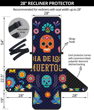 Cinco de Mayo Day Of The Dead Print Recliner Protector