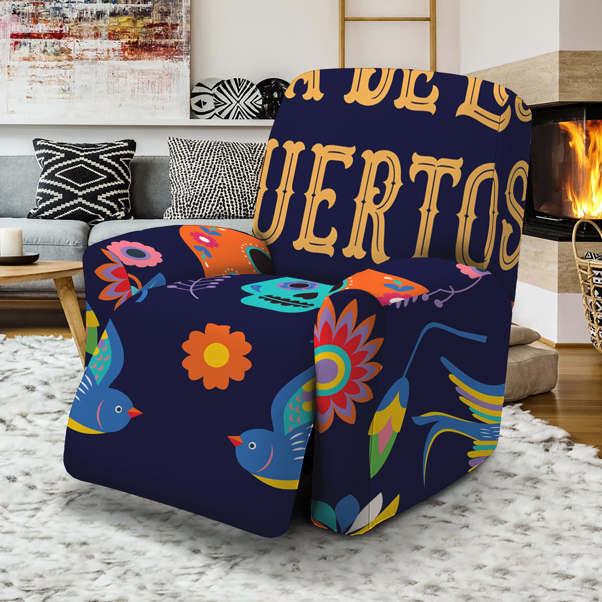 Cinco de Mayo Day Of The Dead Print Recliner Slipcover