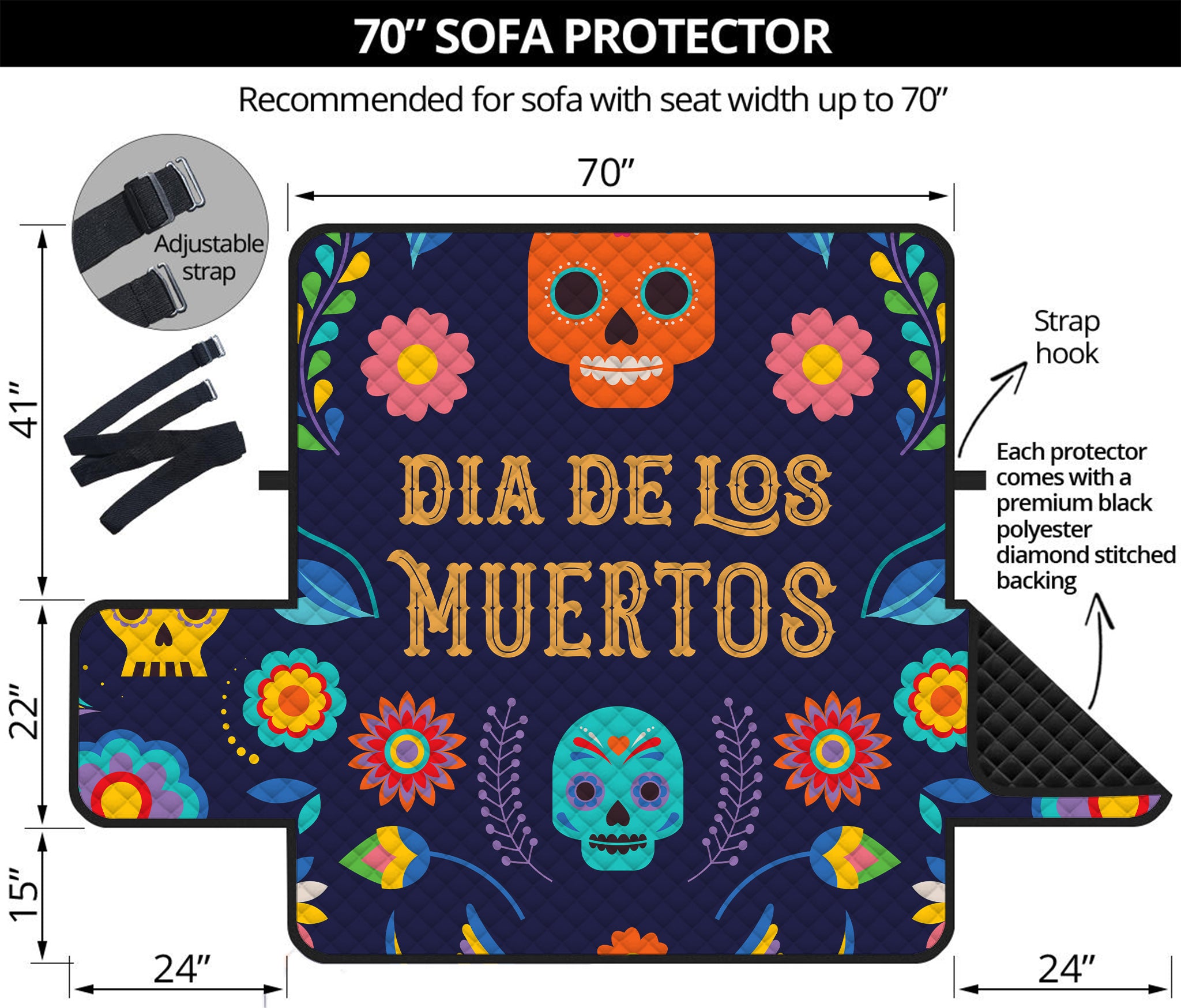 Cinco de Mayo Day Of The Dead Print Sofa Protector