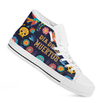 Cinco de Mayo Day Of The Dead Print White High Top Shoes