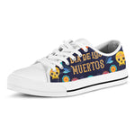 Cinco de Mayo Day Of The Dead Print White Low Top Shoes