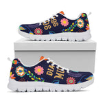 Cinco de Mayo Day Of The Dead Print White Sneakers