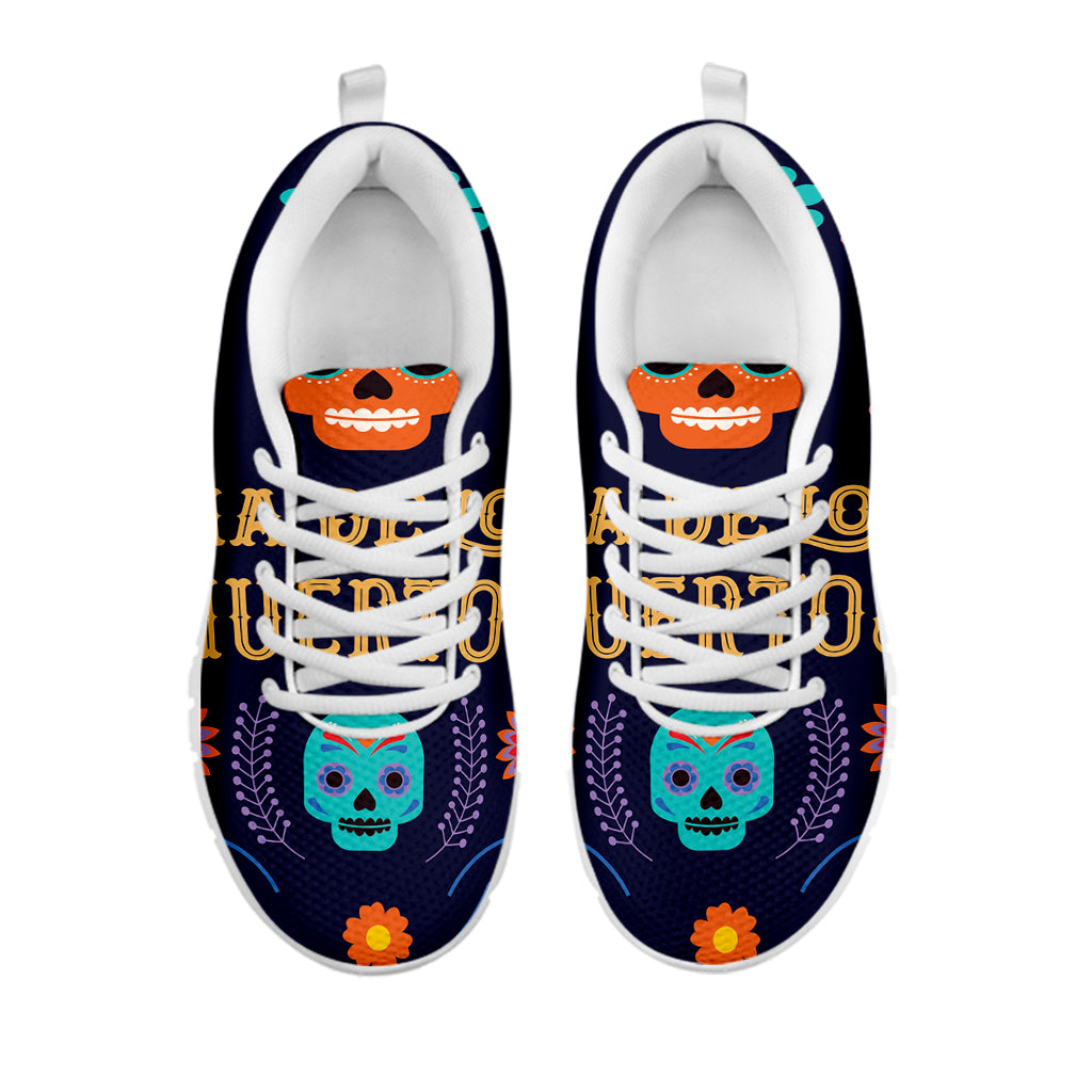 Cinco de Mayo Day Of The Dead Print White Sneakers