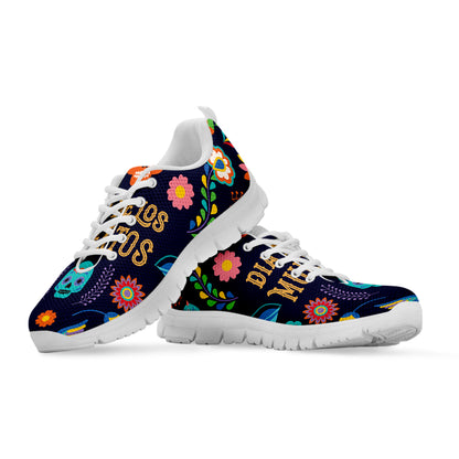Cinco de Mayo Day Of The Dead Print White Sneakers