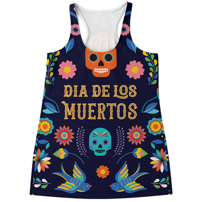 Cinco de Mayo Day Of The Dead Print Women's Racerback Tank Top