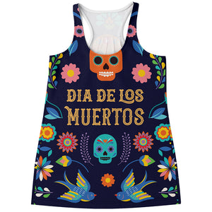 Cinco de Mayo Day Of The Dead Print Women's Racerback Tank Top