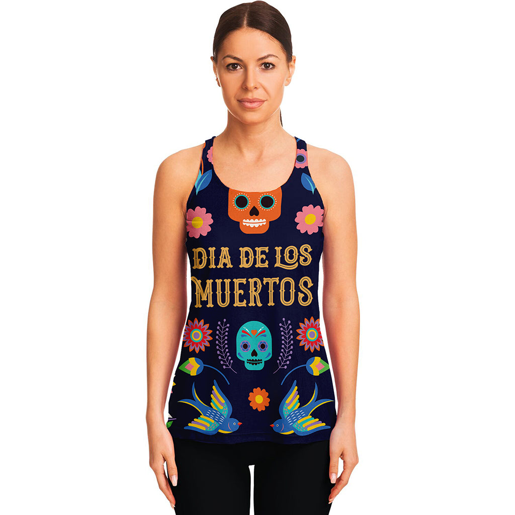 Cinco de Mayo Day Of The Dead Print Women's Racerback Tank Top