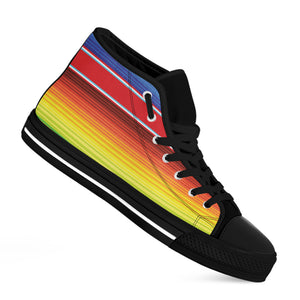 Cinco De Mayo Mexican Pattern Print Black High Top Shoes