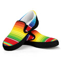 Cinco De Mayo Mexican Pattern Print Black Slip On Sneakers