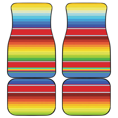 Cinco De Mayo Mexican Pattern Print Front and Back Car Floor Mats