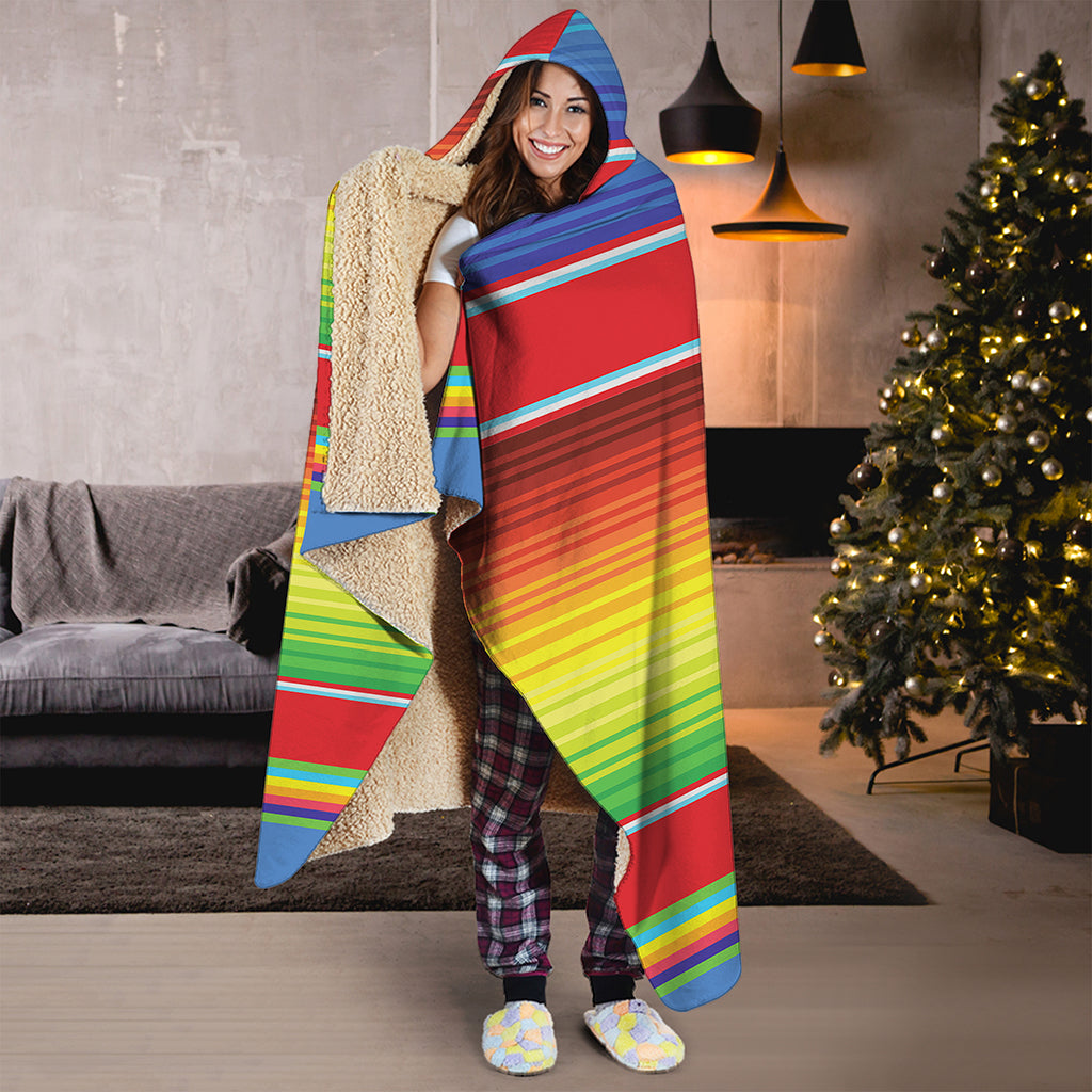 Cinco De Mayo Mexican Pattern Print Hooded Blanket