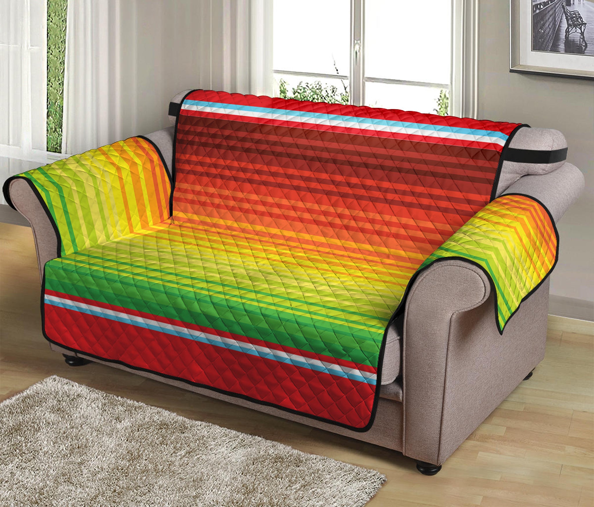 Cinco De Mayo Mexican Pattern Print Loveseat Protector