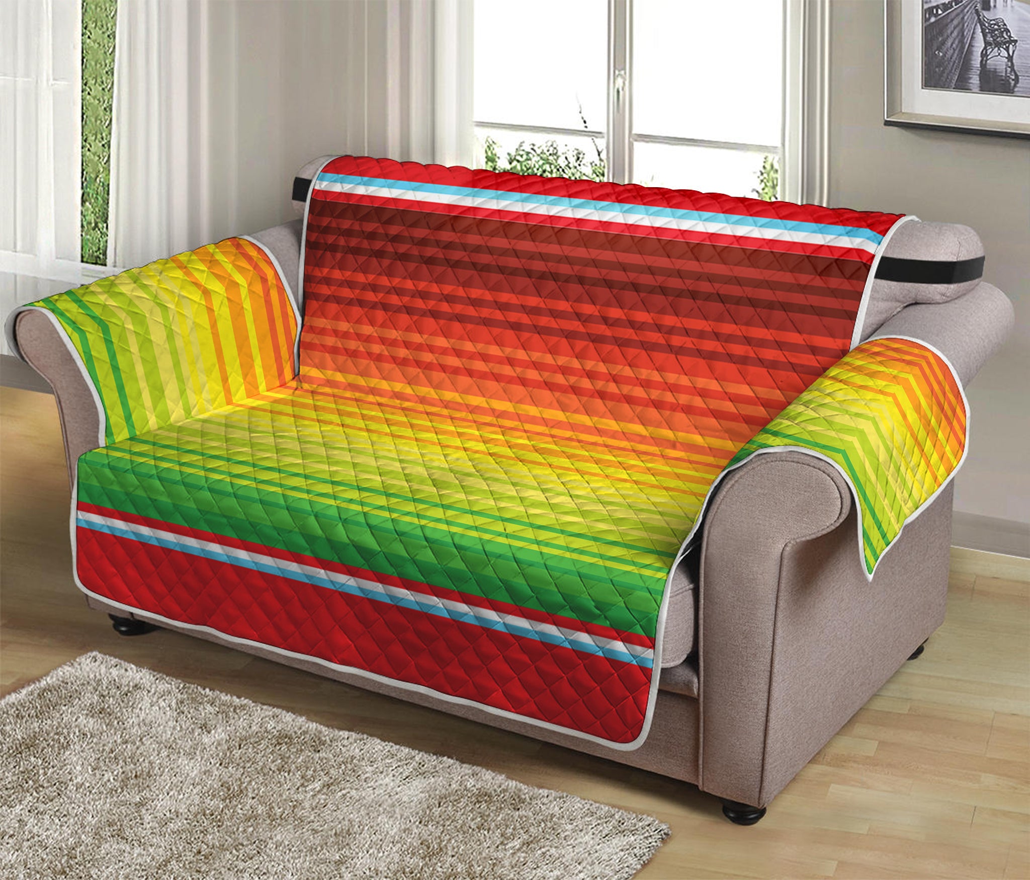 Cinco De Mayo Mexican Pattern Print Loveseat Protector