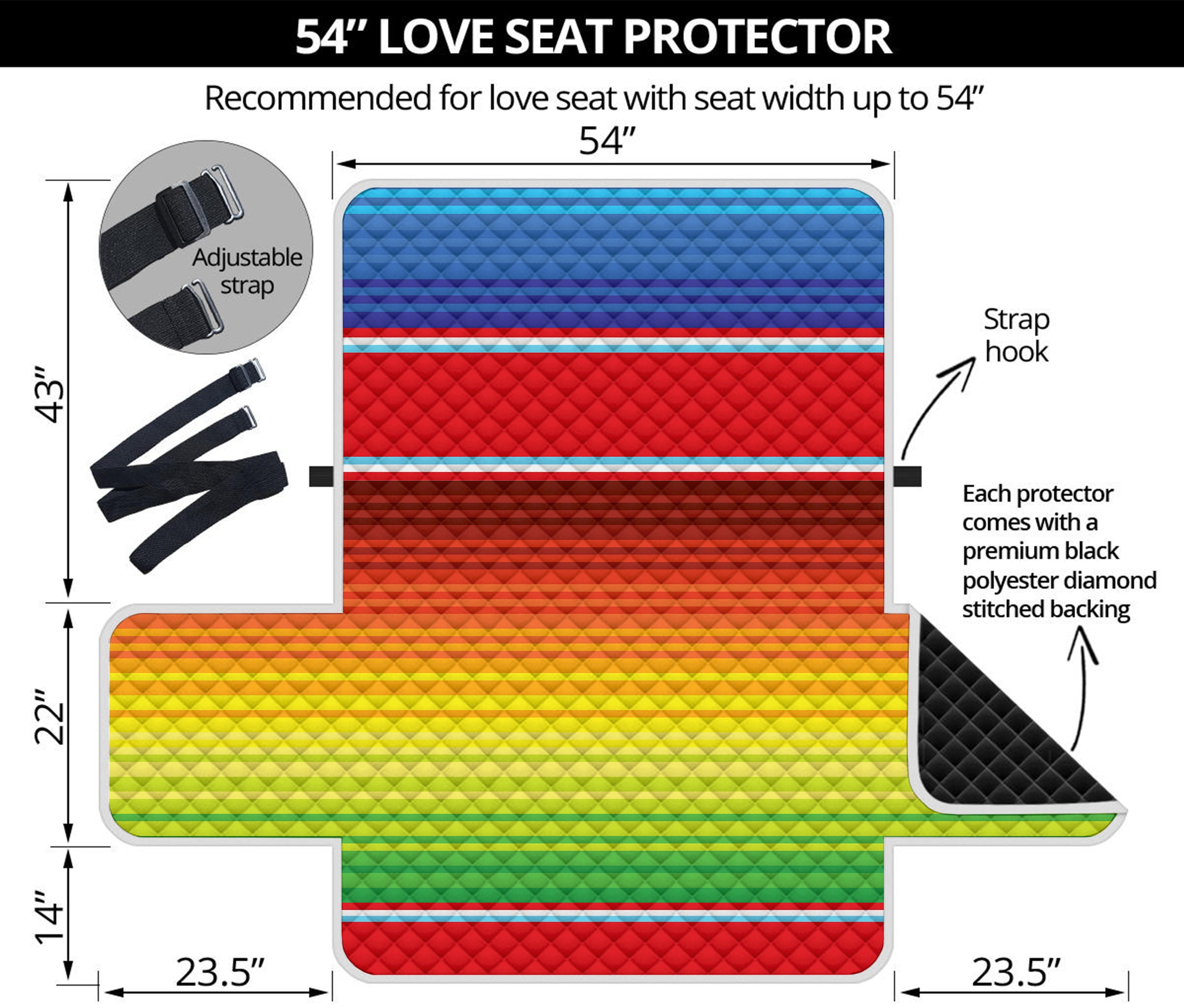 Cinco De Mayo Mexican Pattern Print Loveseat Protector