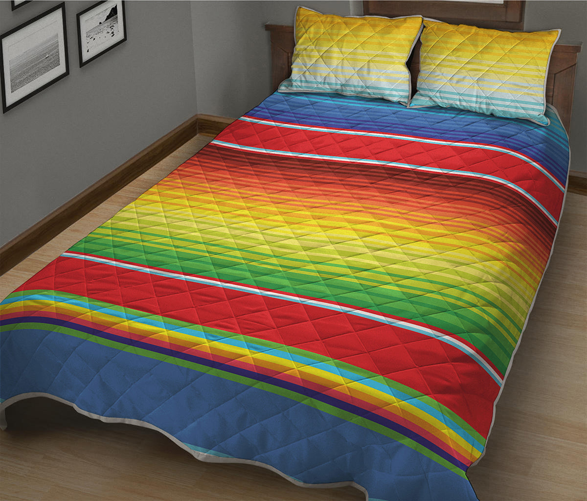 Cinco De Mayo Mexican Pattern Print Quilt Bed Set