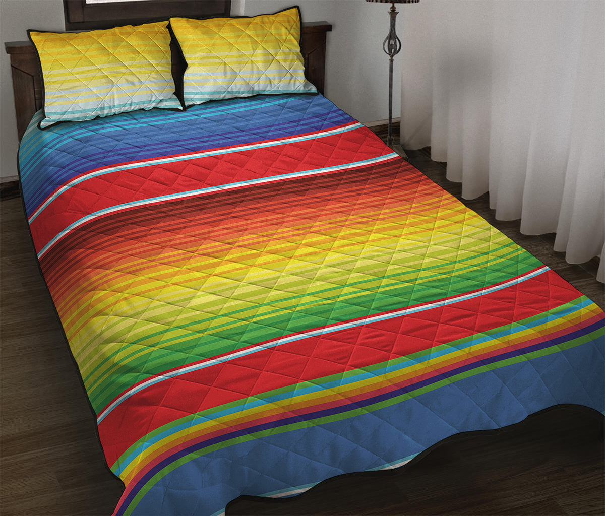 Cinco De Mayo Mexican Pattern Print Quilt Bed Set